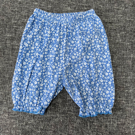 Girls 12-18 Month Blue & White Floral Print Shorts