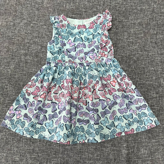 Girls 12-18 Month Turquoise Butterfly Print Summer Dress