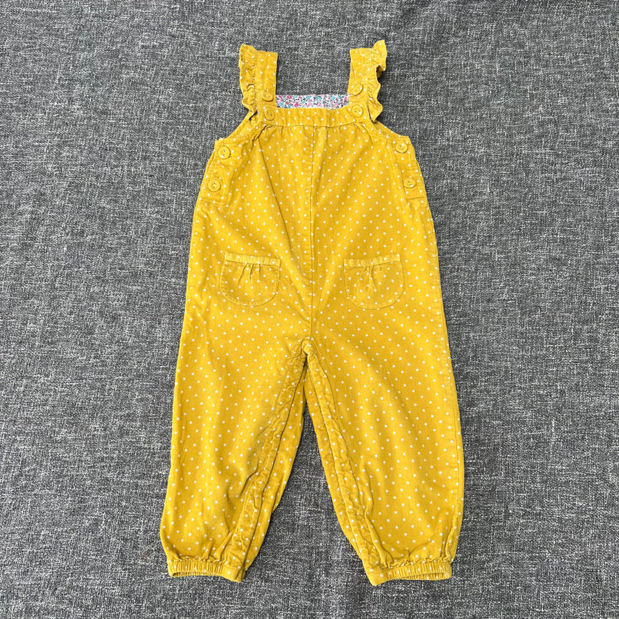 Girls 18-24 Month Mustard Yellow With White Spot Crord Dungarees