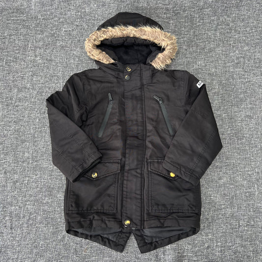 Boys 5-6 Year Black Winter Parka Coat (PIP)