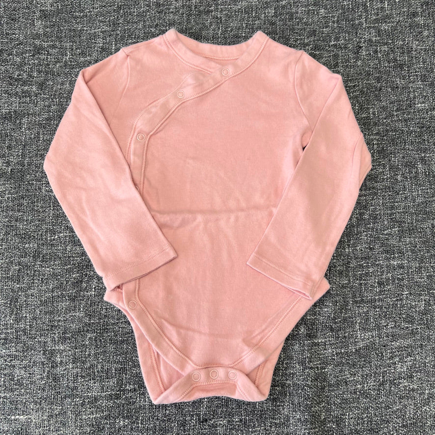 Girls 2-3 Year Plain Pale Peach Long Sleeved Bodysuit