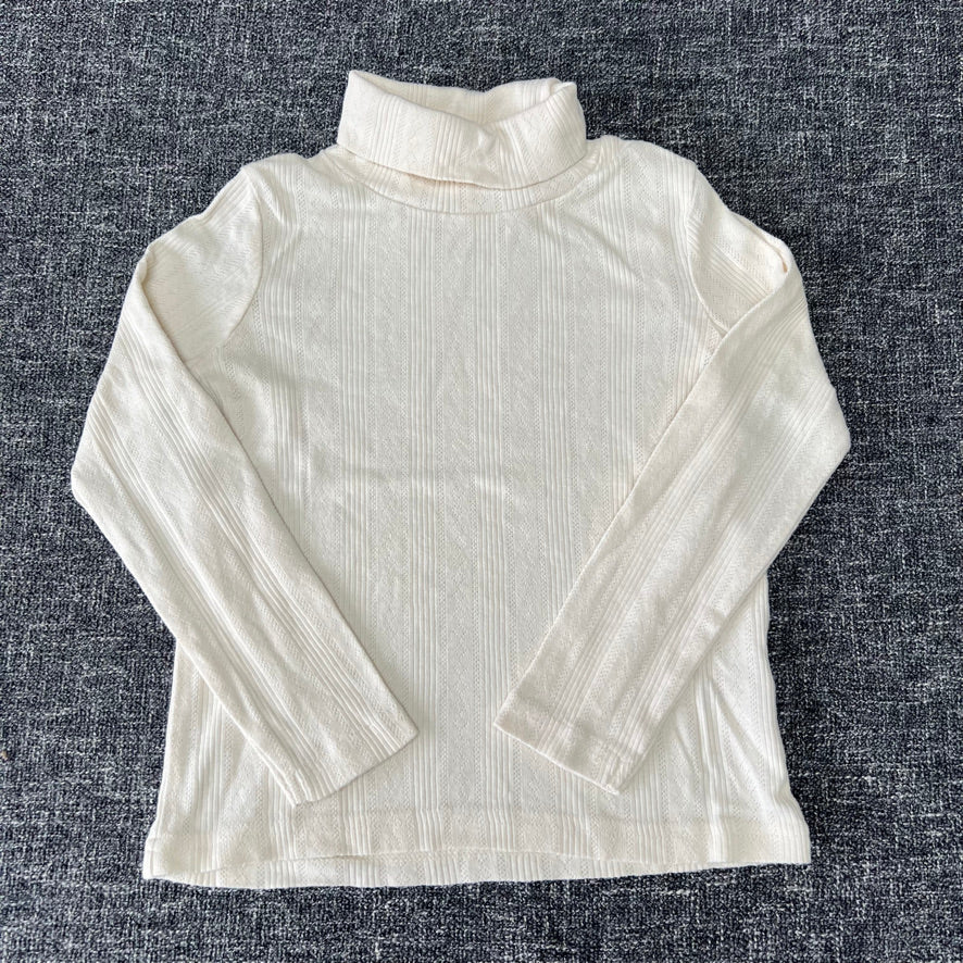 Girls 4-5 Year Cream Roll Neck Long Sleeved Top