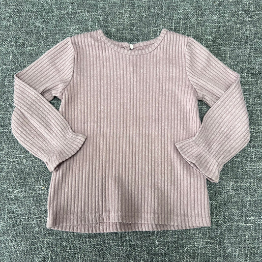 Girls 18-24 Month Purple Ribbed Long Sleeved Top