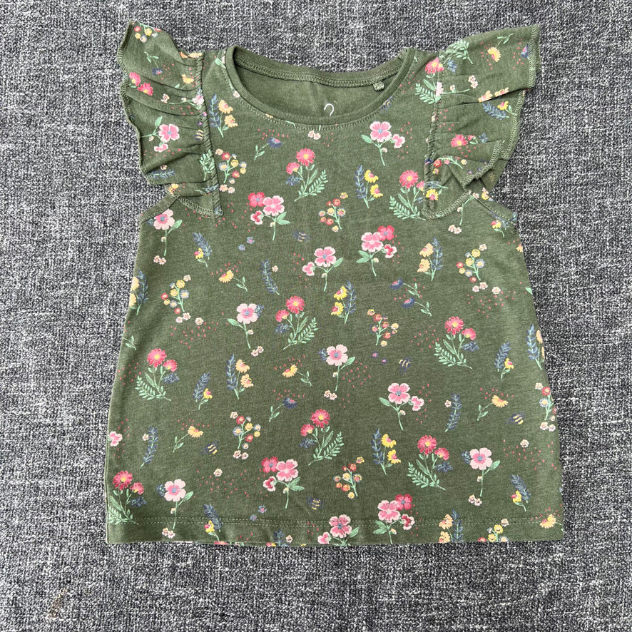 Girls 18-24 Month Green Floral Print T-shirt