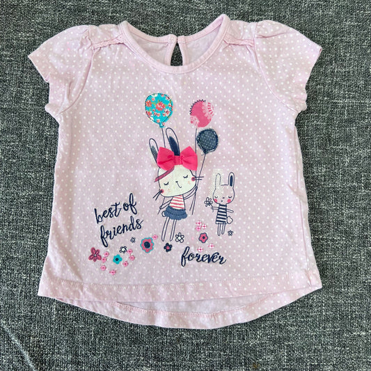 Girls 6-9 Month Pink Spot "Best of friends forever" T-shirt