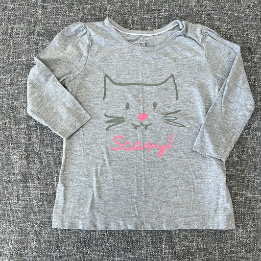 Girls 12-18 Month Grey "Scary!" Long Sleeved Top