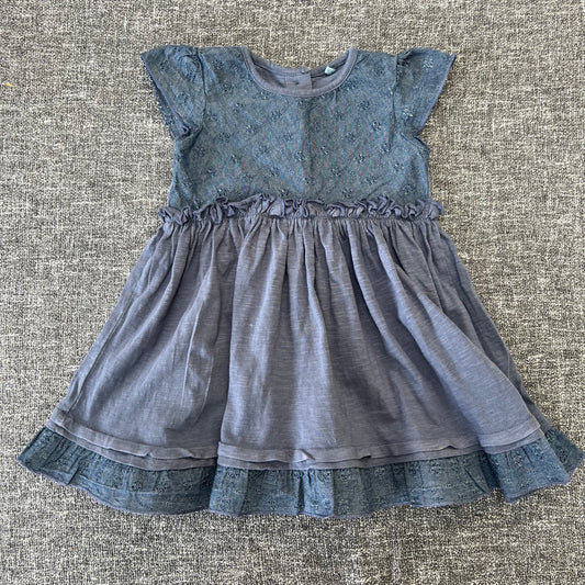 Girls 9-12 Month Blue Short Sleeved Summer Dress