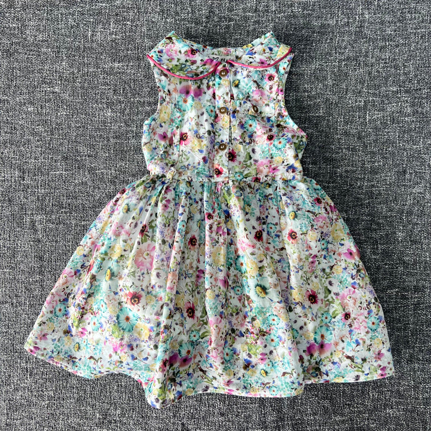 Girls 9-12 Month Multi-coloured Floral Print Sleeveless Summer Dress