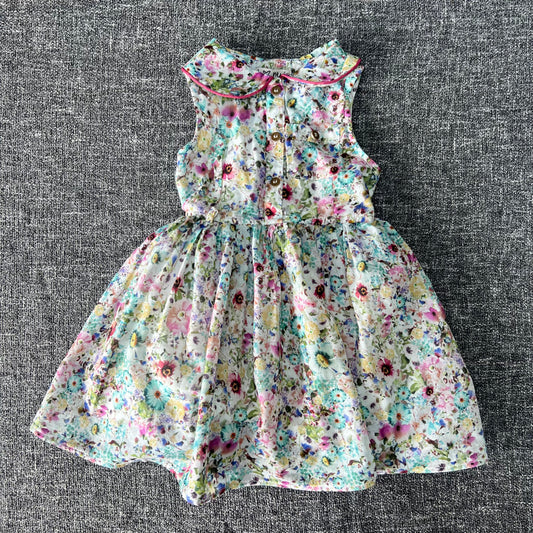 Girls 9-12 Month Multi-coloured Floral Print Sleeveless Summer Dress