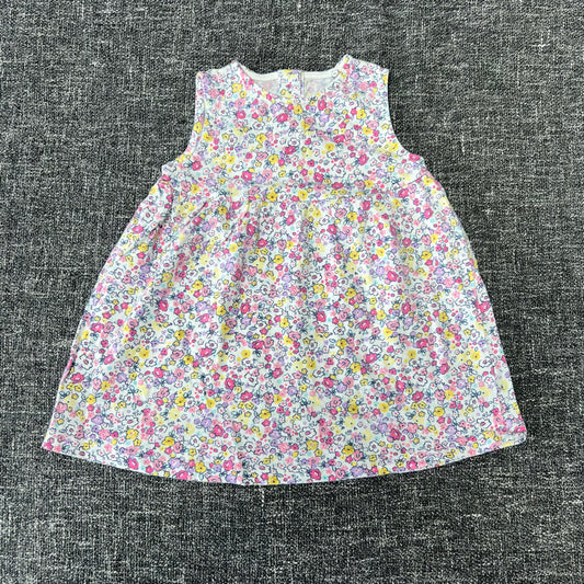 Girls 6-9 Month White & Pink Floral Summer Dress