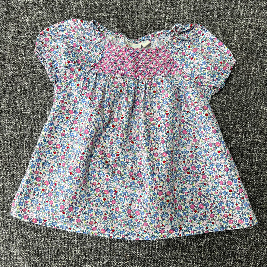 Girls 12-18 Month Short Sleeved Floral Print Top