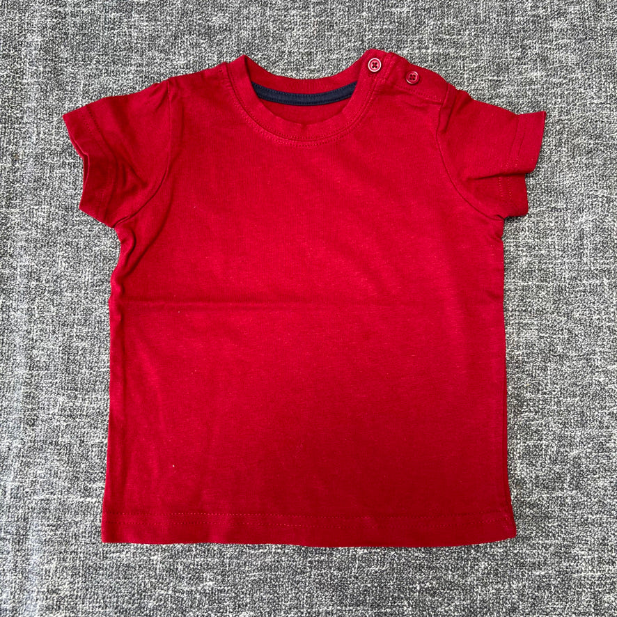 Boys 6-9 Month Plain Red/Brown T-shirt