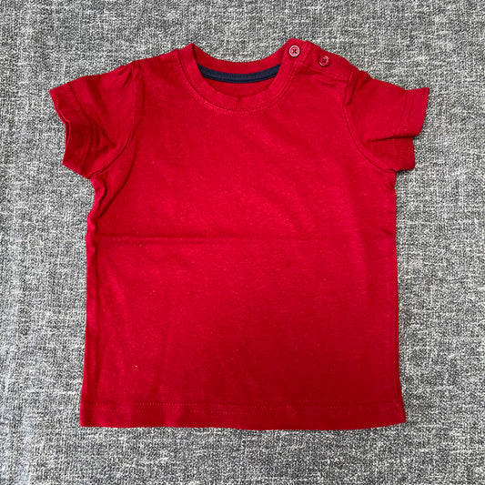 Boys 6-9 Month Plain Red/Brown T-shirt