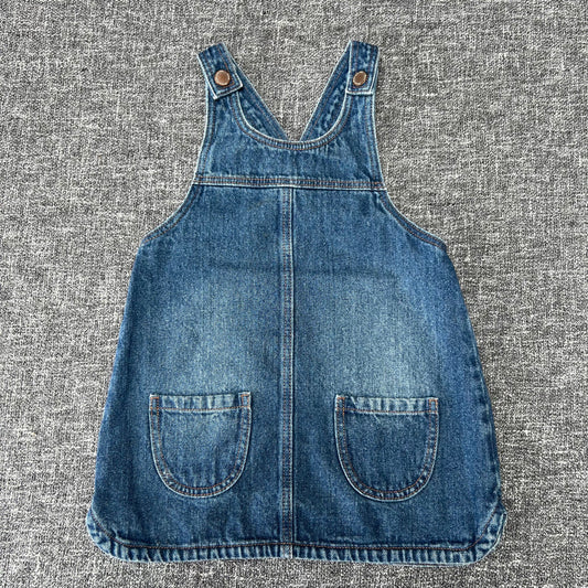 Girls 18-24 Month Blue Denim Pinafore Dress