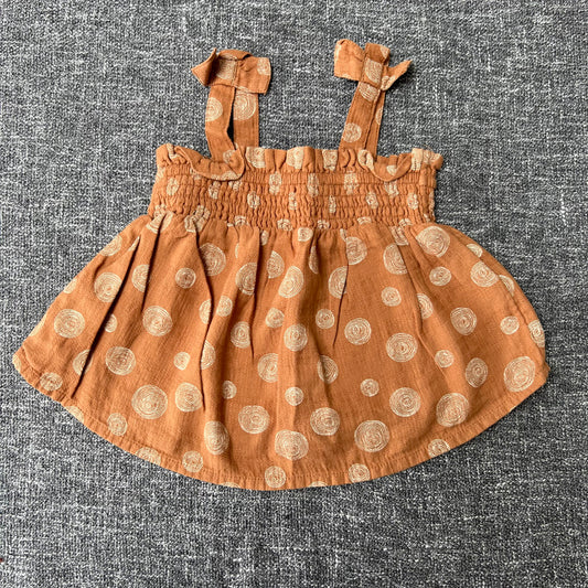 Girls 12-18 Month Brown & Beige Sun Top