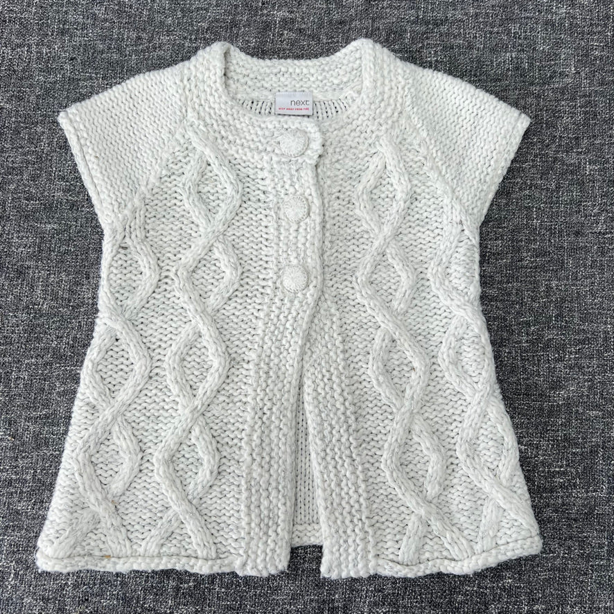 Girls 18-24 Month Cream & Silver Knitted Gilet