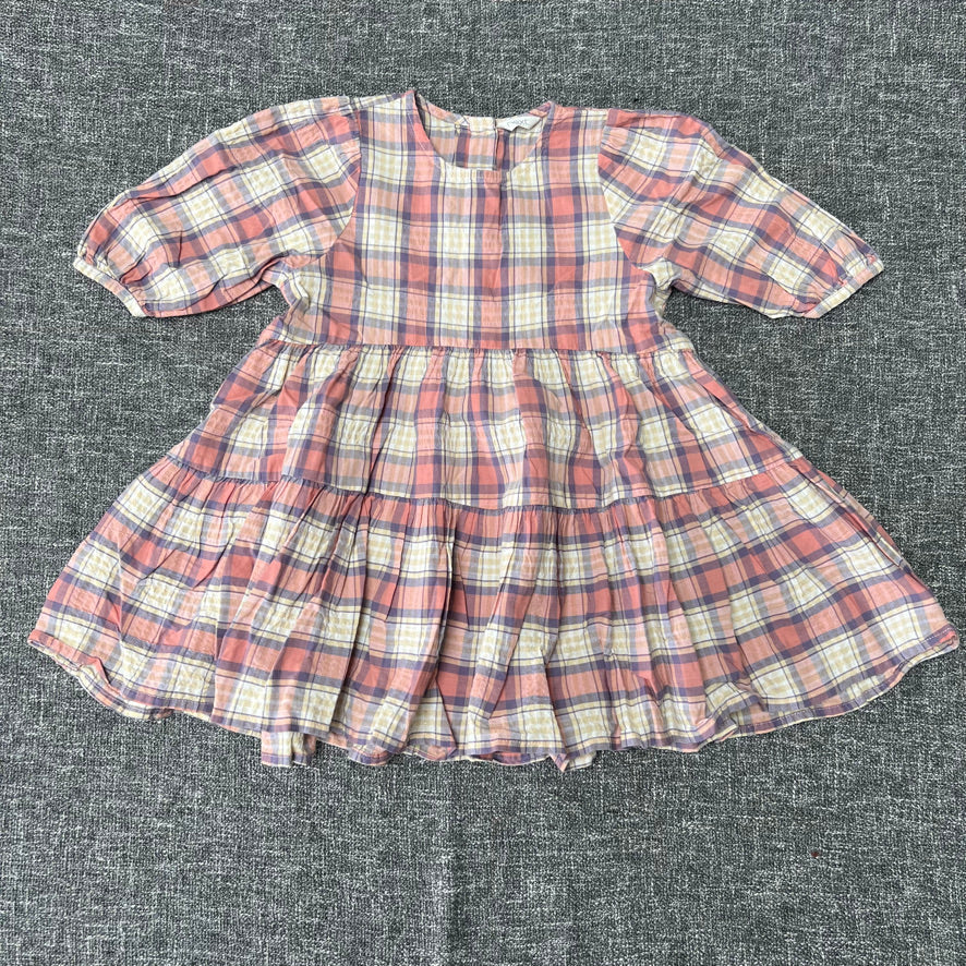 Girls 12-18 Month Pink & Purple Checked Summer Dress