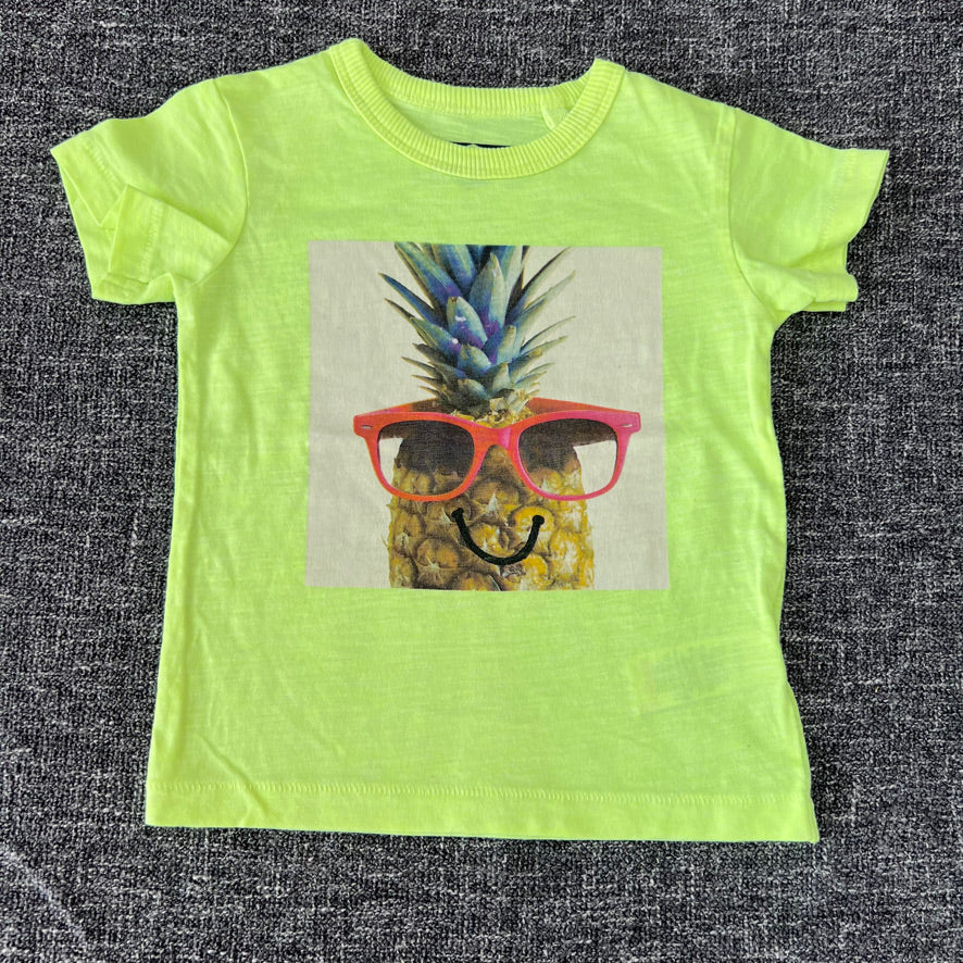 Boys 9-12 Month Fluorescent Yellow Pineapple Print T-shirt