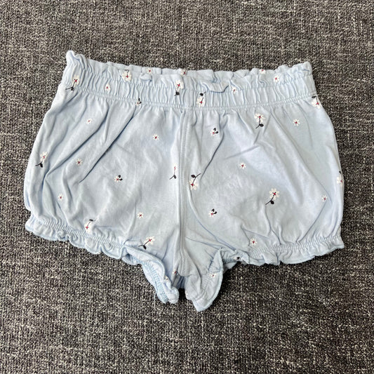 Girls 12-18 Month Blue Flower Print Jersey Shorts