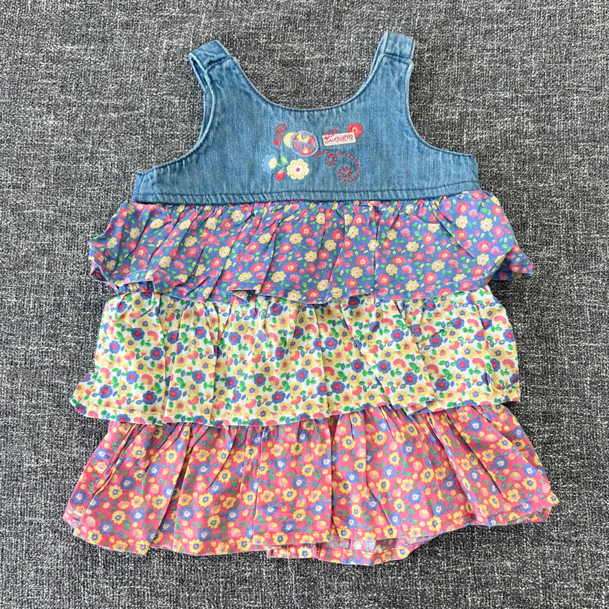 Girls 9-12 Month Multi-coloured Floral Print Sleeveless Summer Dress