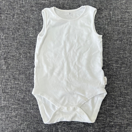 Girls 2-3 Year Plain White Sleeveless Bodysuit