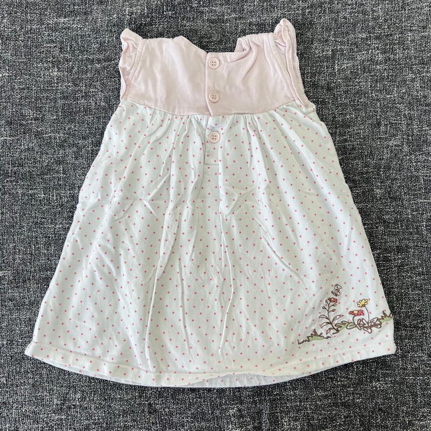 Girls 9-12 Month White With Pink Spot Guess How Much I Love You " I Love You As High As I Can Hop" Jersey Summer Bodysuit Dress