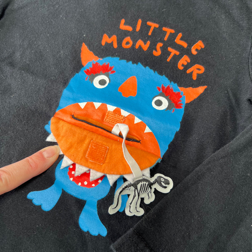 Boys 18-24 Month Black Interactive Monster T-shirt (PIP)