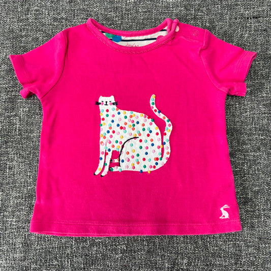 Girls 9-12 Month Plink T-shirt With Appliquéd Cat