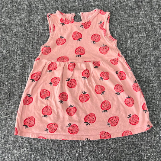 Girls 9-12 Month Pink Strawberry Print Summer Dress