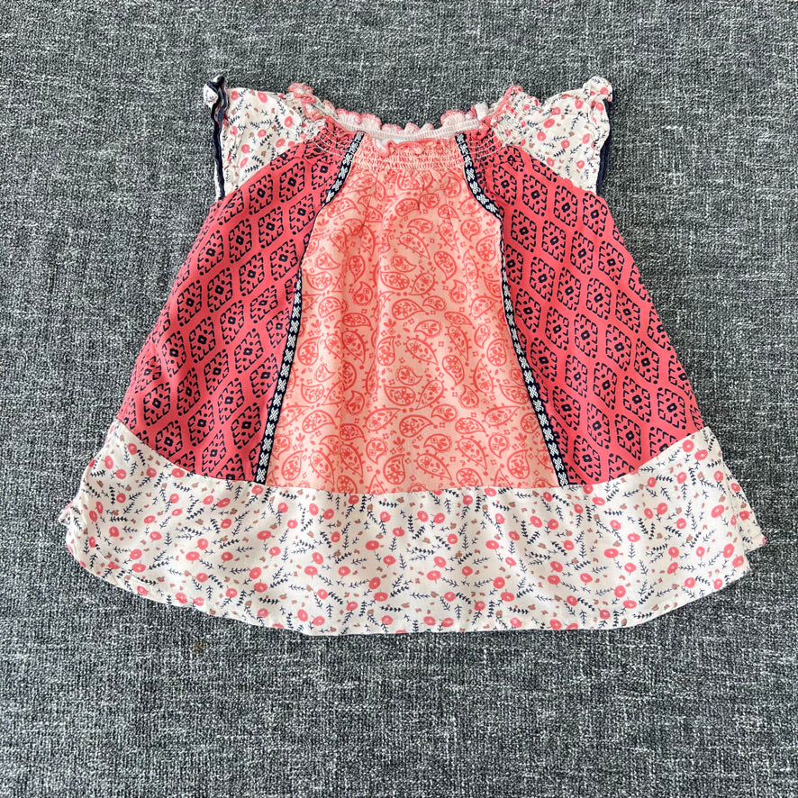 Girls Peach & Pink Summer Dress