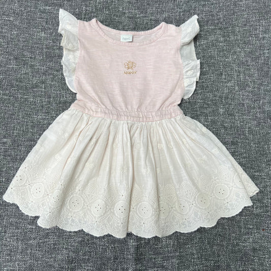 Girls 12-18 Month Pink & White "Bee Happy" Summer Dress