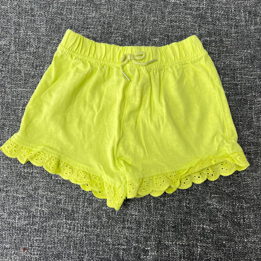 Girls 12-18 Month Fluorescent Yellow Shorts