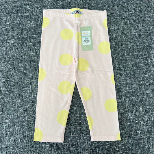 GIrls 2-3 Year Pink With Yellow Spot Print Leggings NEW