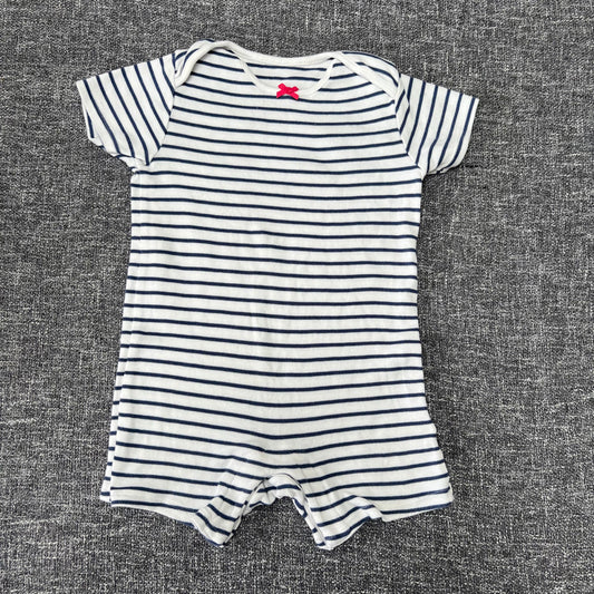 Girls 12-18 Month Blue & White Striped Summer Romper