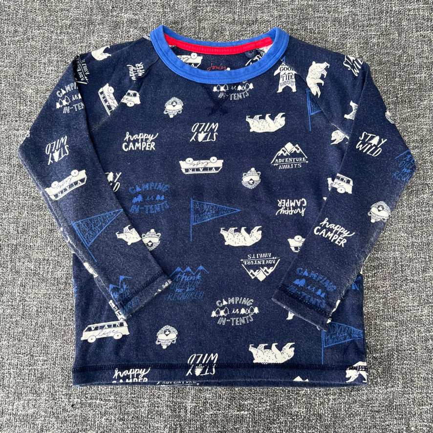 Boys 4-5 Year Blue Long Sleeved Pj Top (PIP)