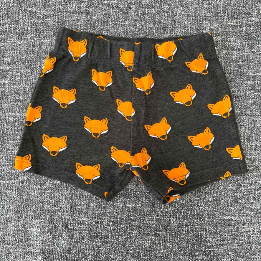 Boys 9-12 Month Grey Fox Print Shorts "That's not my...."