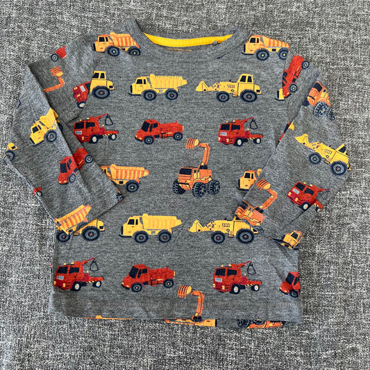 Boys 2-3 Year Grey Long Sleeved Top With A Truck Print