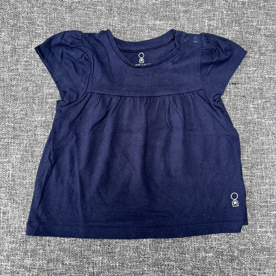 Girls 12-18 Month Plain Navy Blue T-shirt