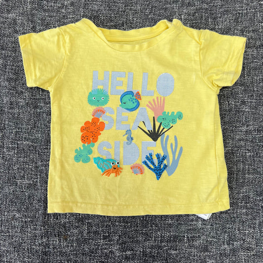 Girls 6-9 Month Yellow "Hello Seaside" T-shirt