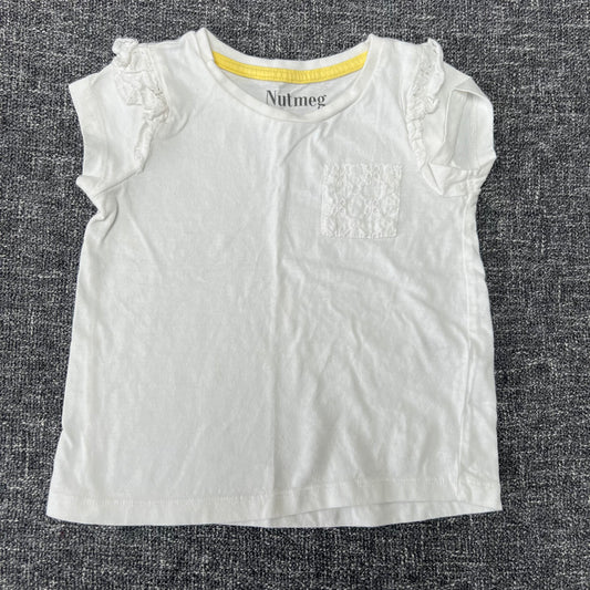 Girls 12-18 Month Plain White T-shirt