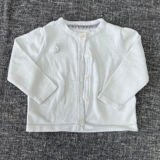 Girls 6-9 Month Plain White Summer Cardigan