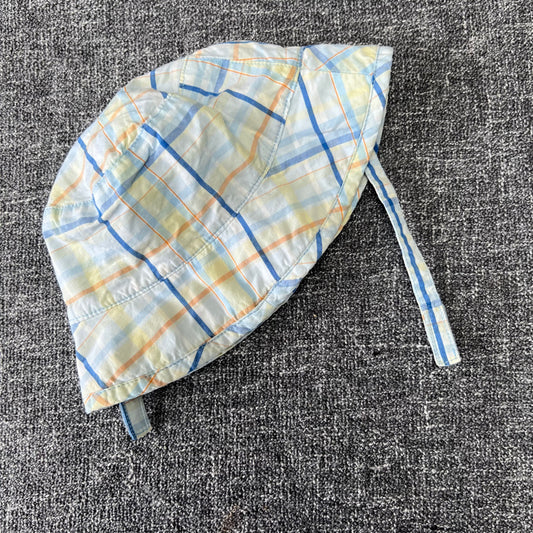 Boys 6-9 Month Blue Checked Sun Hat