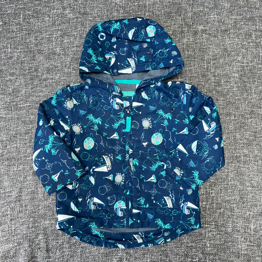 Boys 6-9 Month Blue Nautical Print Light Weight Jacket