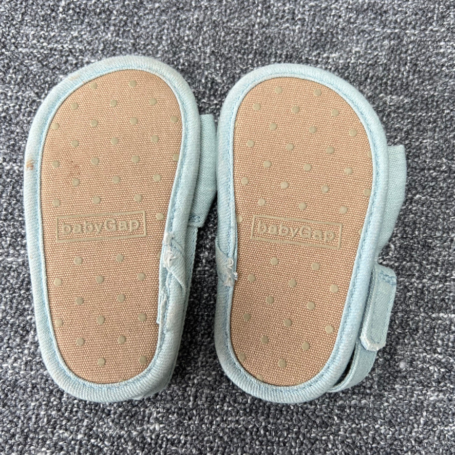 Girls 12-18 Month Light Blue Summer Pram Shoes