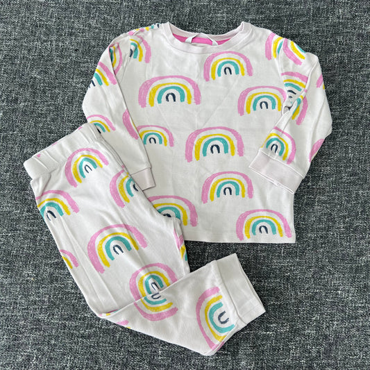 Girls 18-24 Month Light Pink With Rainbow Print Pj's