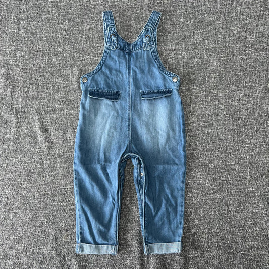 Girls 18-24 Month Blue Denim Dungarees (PIP)