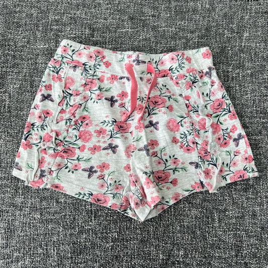 Girls 9-12 Month Grey With Pink Floral Print Shorts