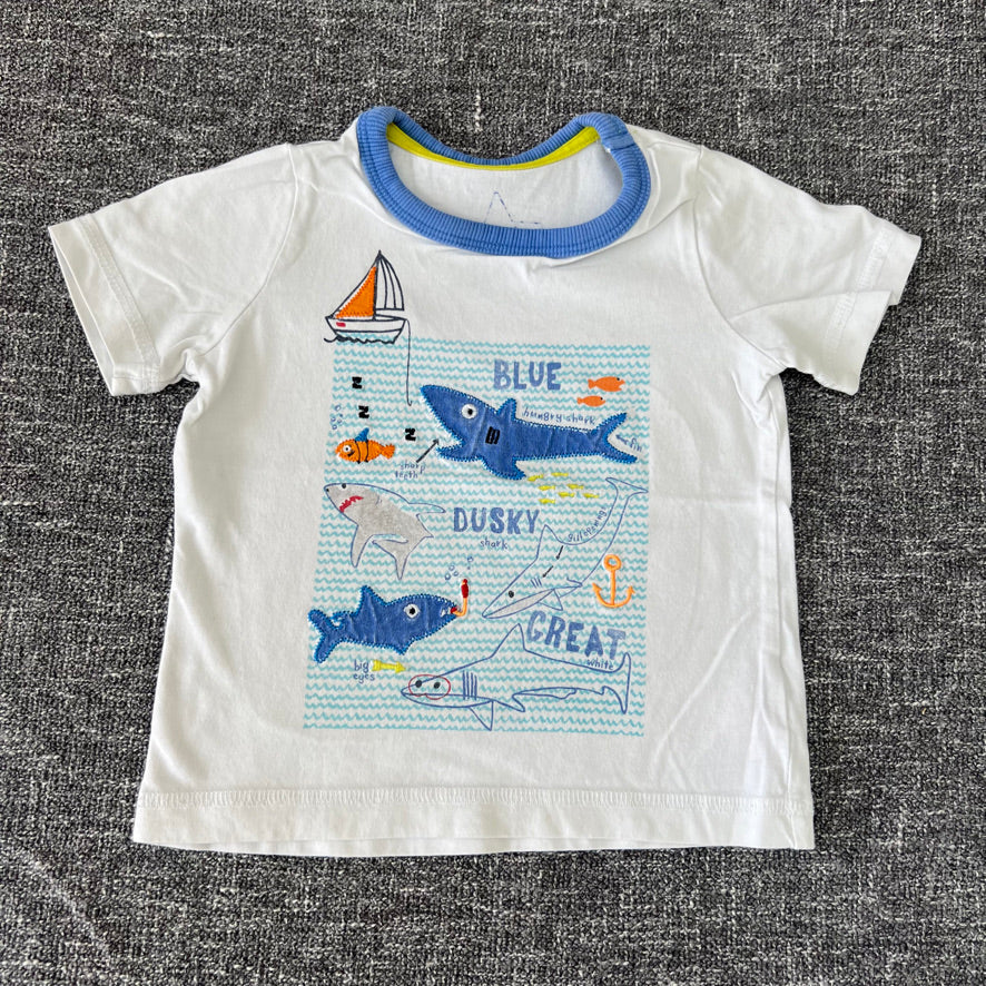 Boys 9-12 Month White "Shark" T-shirt