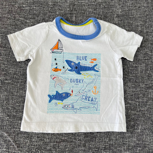 Boys 9-12 Month White "Shark" T-shirt