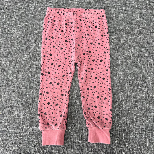 GIrls 18-24 Month Pink Pj Bottoms With Black Star Print